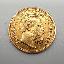 Laden Sie das Bild in den Galerie-Viewer, 10 Kaisereichsmark Ludwig III v.Hessen 1875 H Gold
