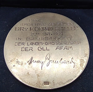 Freimaurer Silbermedaille Johann Caspar Bluntschli 900er Silber
