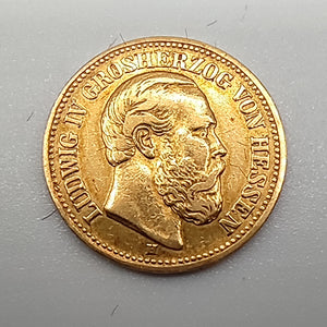 10 Kaisereichsmark Ludwig III v.Hessen 1875 H Gold