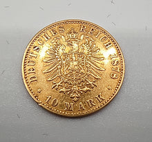 Laden Sie das Bild in den Galerie-Viewer, 10 Kaisereichsmark Ludwig III v.Hessen 1875 H Gold
