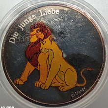Laden Sie das Bild in den Galerie-Viewer, Medaillen Motiv König der Löwen Silber polierte Platte
